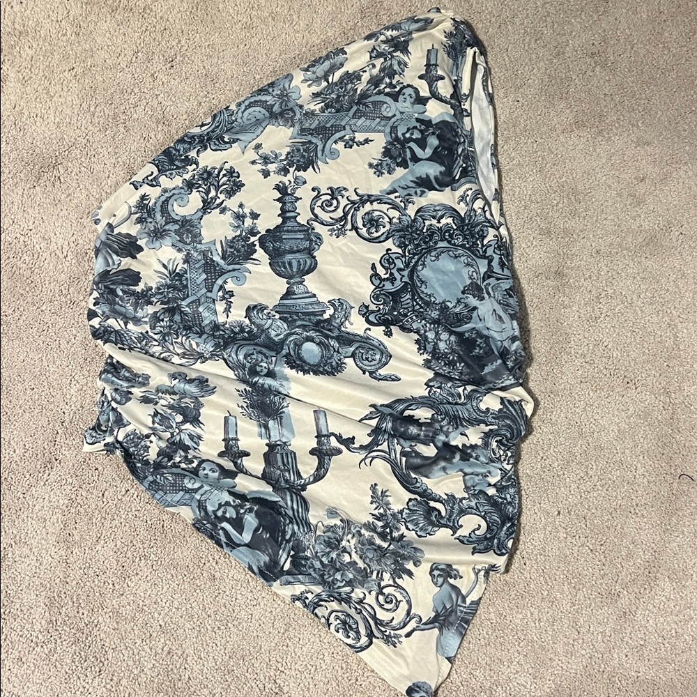 size large shein blue patterned asymmetrical cropped tank top - Picture 1 of 3